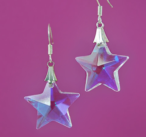 Ea674 Swarovski Style Star Earrings Ea674 Swarovski Style Star Earrings
