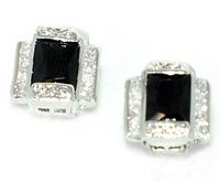 NC55: Classic Jet Emerald Cut Earrings