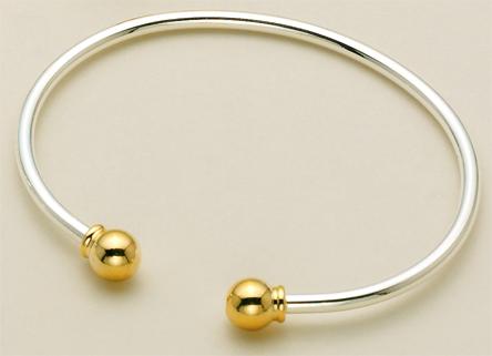 BR100T: 2-Tone Charm Holder-Designer Bead Bracelet