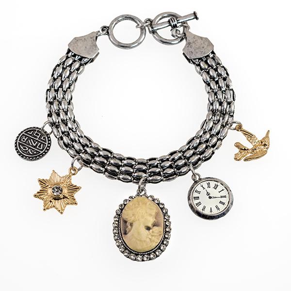 BR366: Silver/Gold Treasure Bracelet 