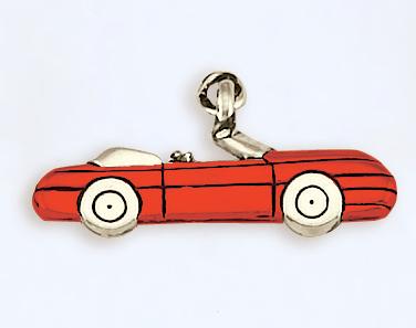 CH146: Red Convertible Car Charm in Gold or Silver