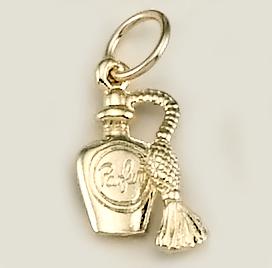 CH192: Perfume Bottle Charm, in Gold or Silver