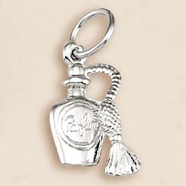 CH192: Perfume Bottle Charm, in Gold or Silver