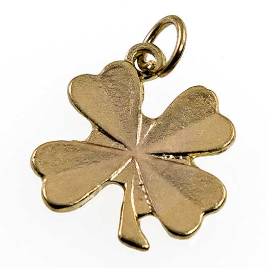 CH413: Golden Four Leaf Clover Charm