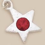 CH54SR: Star Charm with Red Crystal (in Silver or Gold)