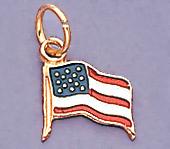 CH76: Enamel American Flag Charm