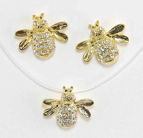 EA237PR: Bee Earrings & Necklace Set