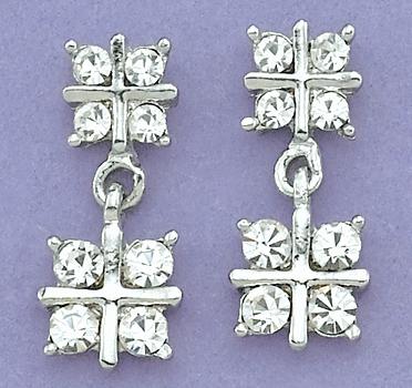 EA382C: Austrian Clear Crystal & Silver Earrings