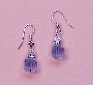 EA483A: Swarovski Crystal Amethyst Earrings 