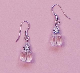 EA483C: Clear Swarovski Crystal Earrings Silver or Gold 