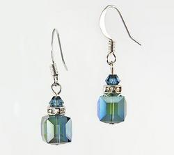 EA483S: Swarovski Crystal Sapphire Earrings 