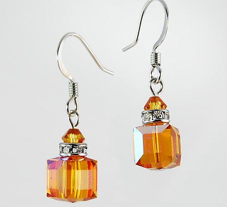 EA483T: Swarovski Crystal Topaz Earrings