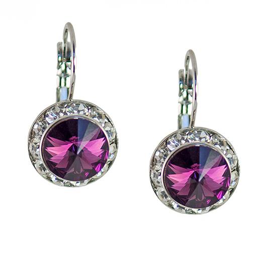 EA560A: Amethyst Swarovski Crystal Earrings