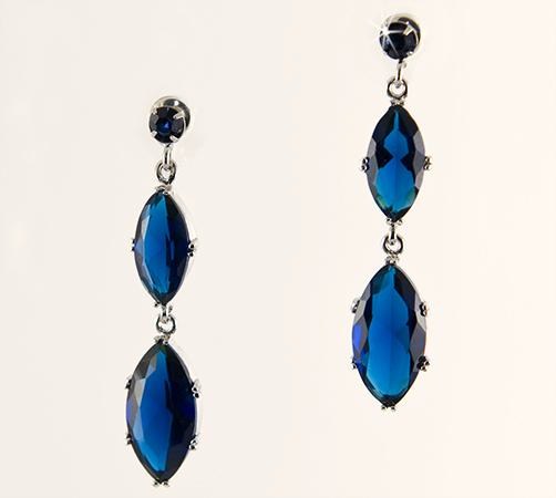 EA583: Dark Shapphire Teardrop Earrings