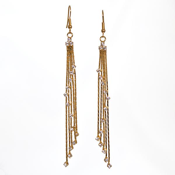 EA617: Cascading Crystal and Gold Earrings