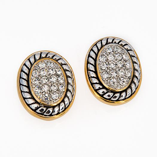 EA647: Brightenesque Crystal Oval Earrings