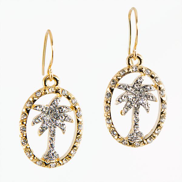 EA658: Golden Palm Tree Earrings