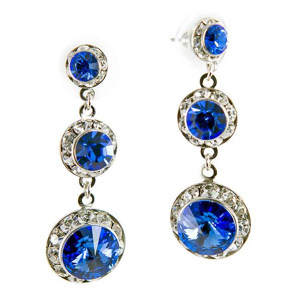 EA666: Swarovski Sapphire Chandelier Earrings