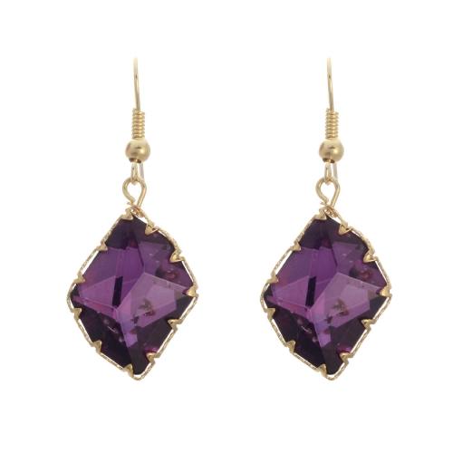 EA686: Multi-Faceted Fuchsia or Amethyst Earrings