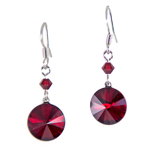 EA694: Red Austrian Crystal Earrings