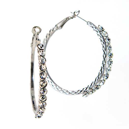 EA710: Stylish Crystal Hoop Earrings