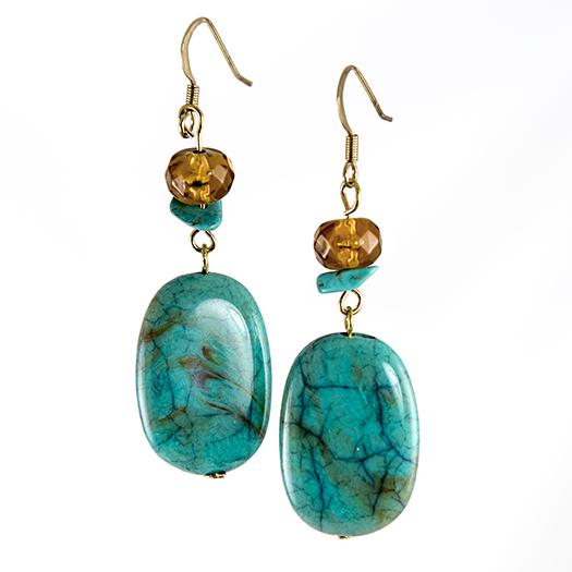 EA738: Turquoise drop Earrings