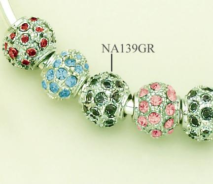 NA139GR: Green Crystal & Silver Fireball