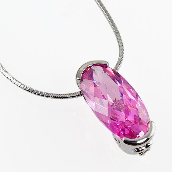 NA226: Pink Ice Oval CZ Necklace