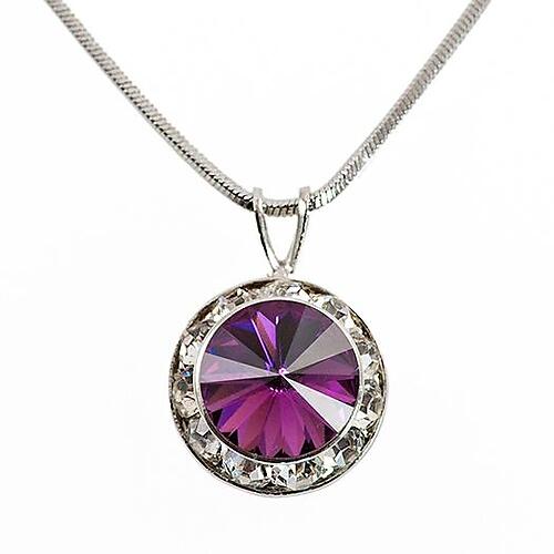 EA560PR: Swarovski Amethyst Necklace & Earrings