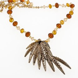 NC159: Exotic Topaz and Gold Necklace and Earrings