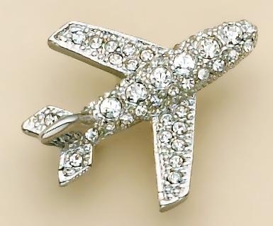 PA249: Crystal Airplane Pin