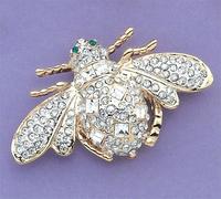 PA435: Large Austrian Crystal Bumble Bee Pink or Clear 