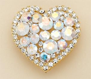 PA479: Crystal Heart Pin