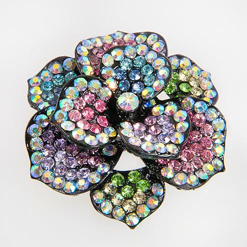 PA579: AB Austrian Crystal Floral Pin