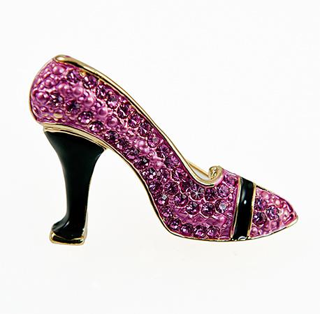 PA589: Pink Crystal High Heel Pin