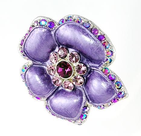 PA529: Amethyst Floral Pin