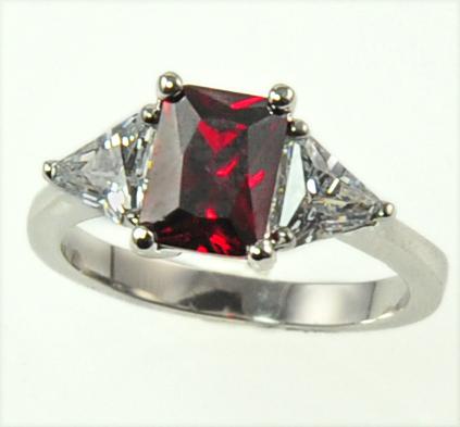 RA111: Ruby Red CZ Ring