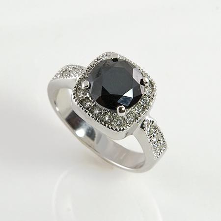 RA81BK: Elegant Jet Black Ice CZ Ring