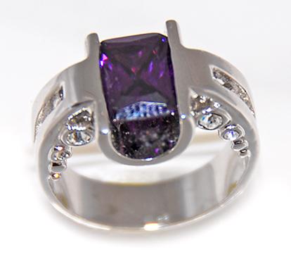 RA94: Designer CZ Ring in Amethyst or Clear