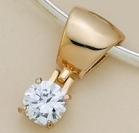 SA50: Classic CZ Slide Pendant in Gold or Silver