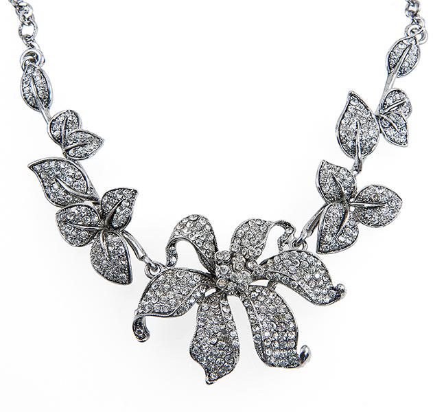 SN245: Elegant Floral Necklace and Earring Set