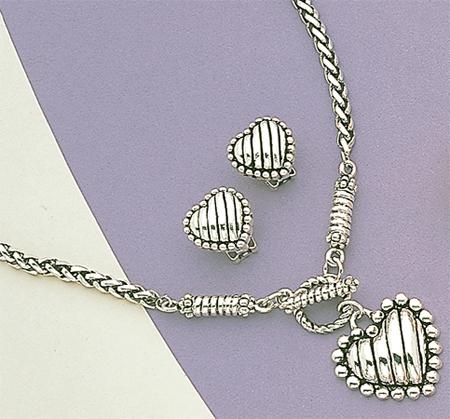 SNT284: Brightonesque Silver Heart Set