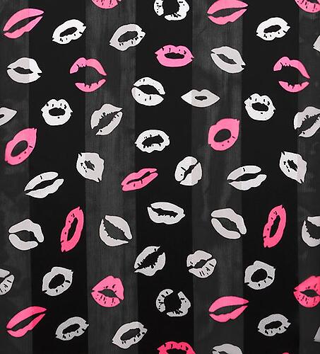 SS65:Black or Red Lip Scarf Bandanna Mask