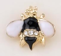 TA401: Black, Light Pink & Crystal Bee Tack