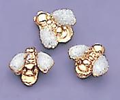 TA91PR: White Metallic Baby Bee Tacks, dozen count