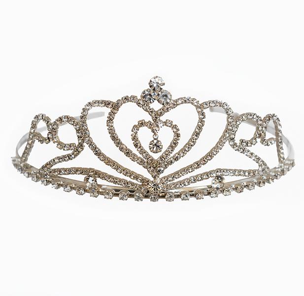 TR32: Elegant Double Heart Tiara