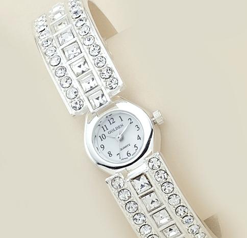 WA43: Clear Crystal Cuff / Bangle Watch