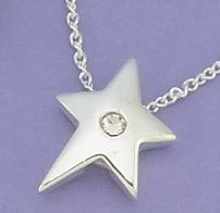 NA147: Star Necklace with Single Crystal